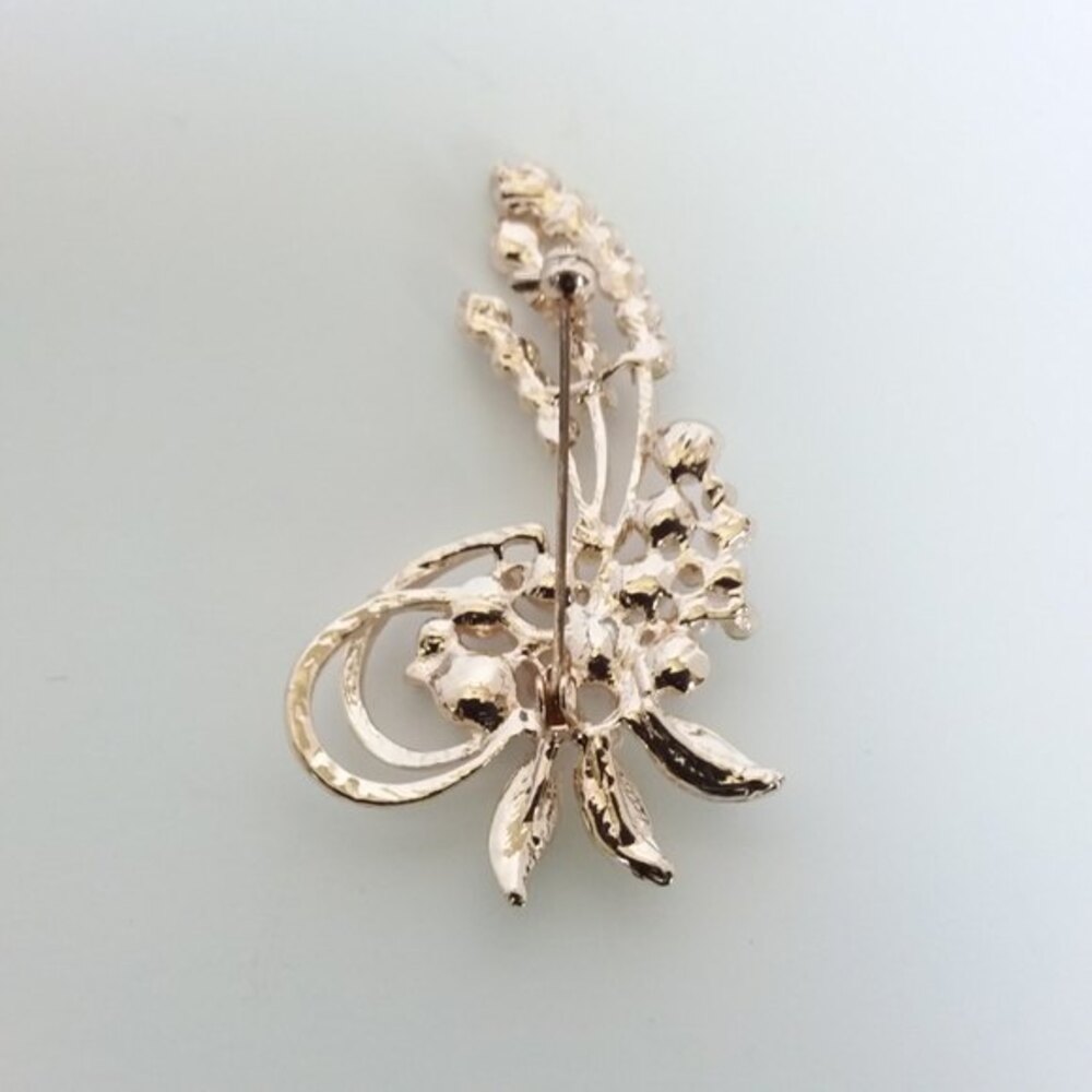 Faux Pearl & Rhinestone Brooch - Picture 3 of 10